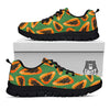 Papaya Tropical Print Pattern Black Sneaker-grizzshop