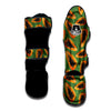 Papaya Tropical Print Pattern Muay Thai Shin Guards-grizzshop