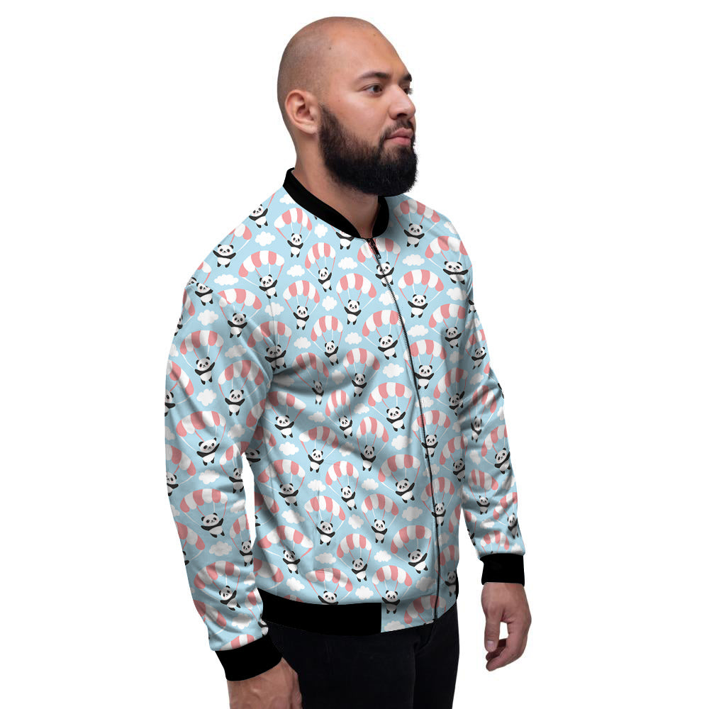 Parachute And Cute Panda Print Pattern Men's Bomber Jacket-grizzshop
