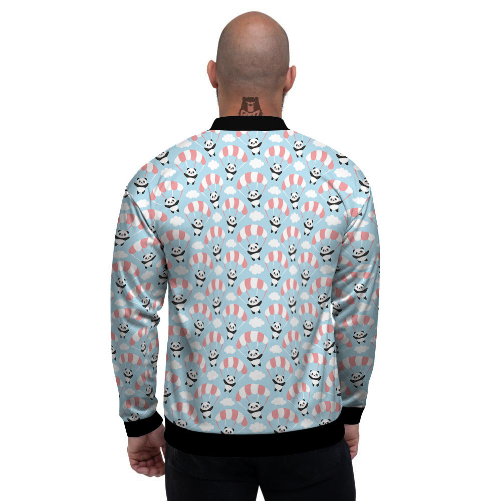 Parachute And Cute Panda Print Pattern Men's Bomber Jacket-grizzshop