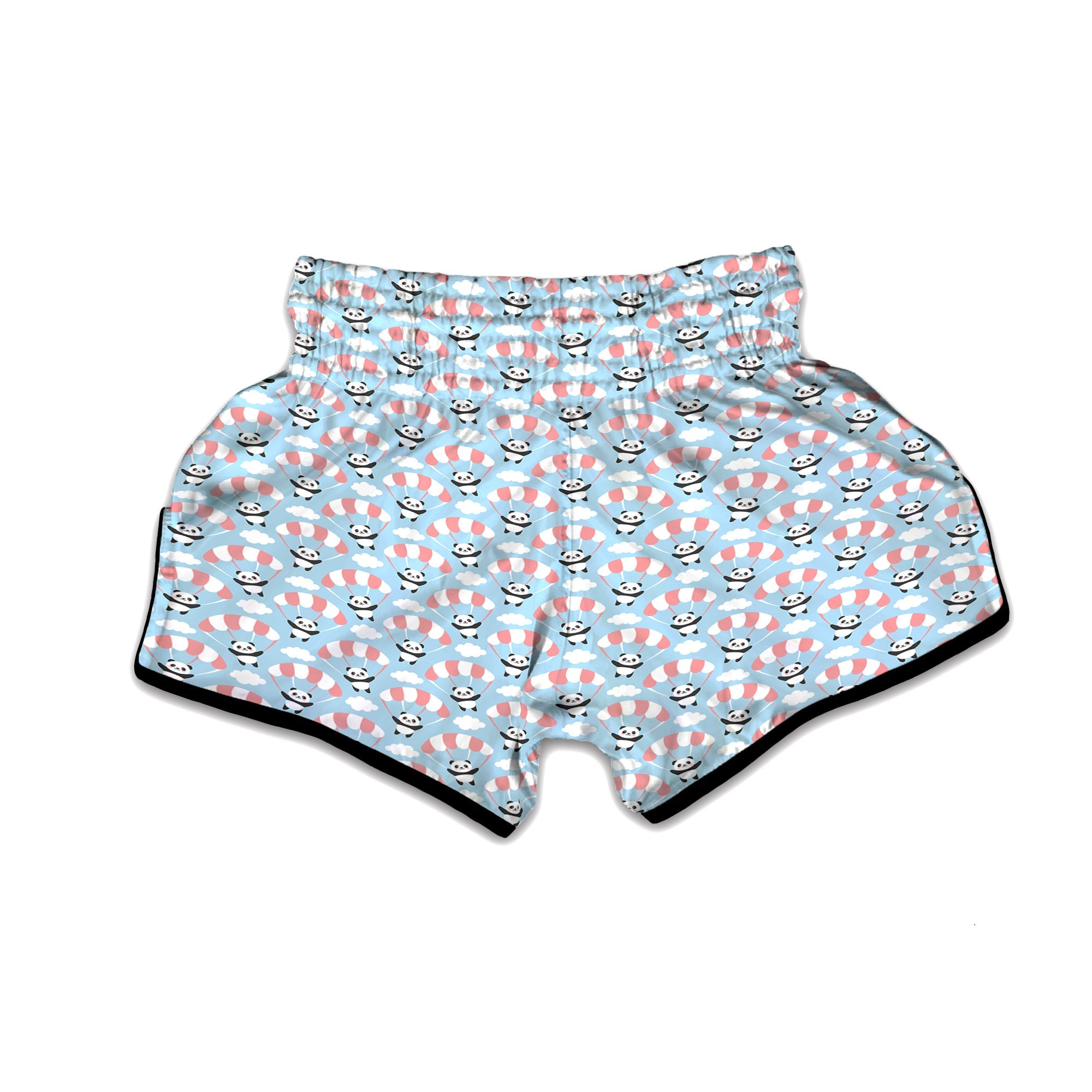 Parachute And Cute Panda Print Pattern Muay Thai Boxing Shorts-grizzshop