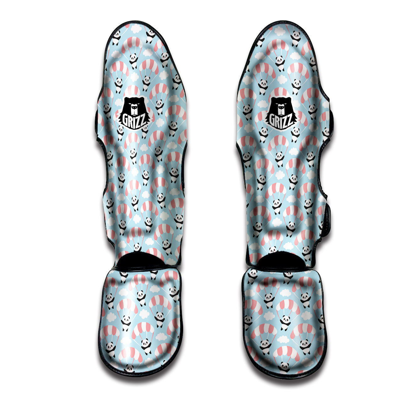 Parachute And Cute Panda Print Pattern Muay Thai Shin Guards-grizzshop