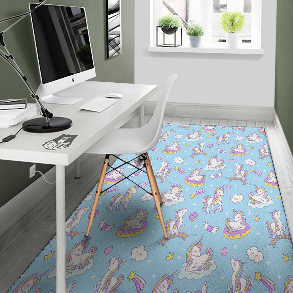 Paradise Unicorn Print Pattern Floor Mat-grizzshop