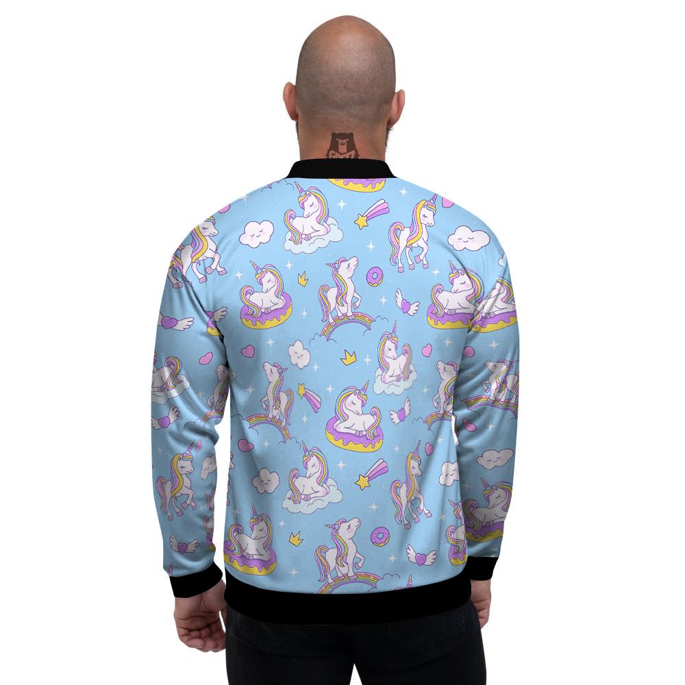 Paradise Unicorn Print Pattern Men's Bomber Jacket-grizzshop