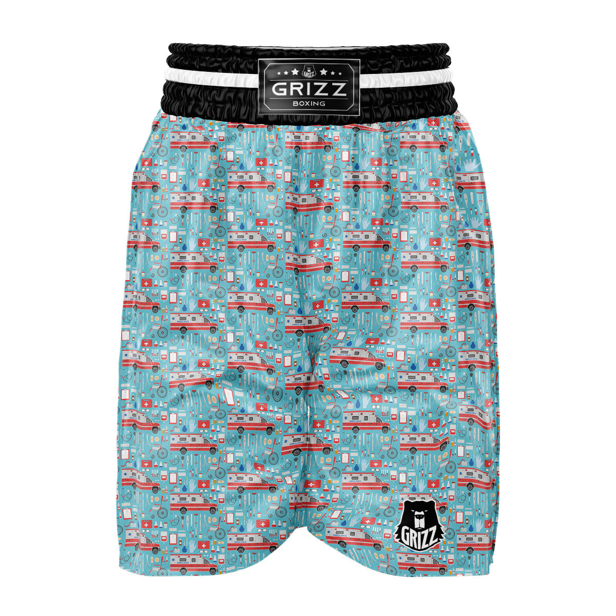 Paramedic EMS Print Pattern Boxing Shorts-grizzshop
