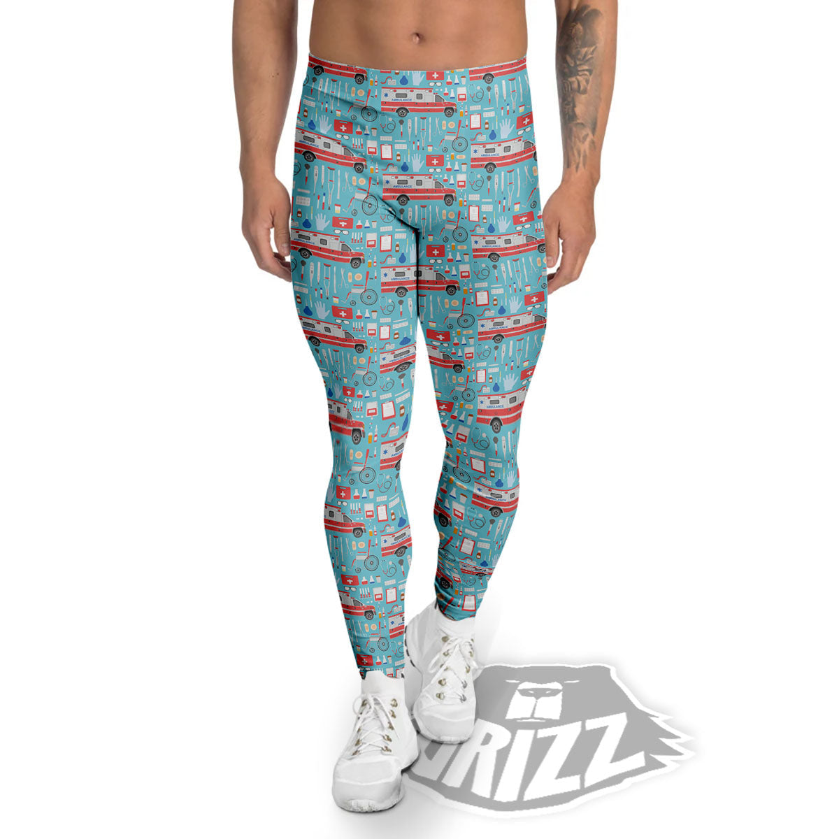 Paramedic EMS Print Pattern Men's Leggings-grizzshop