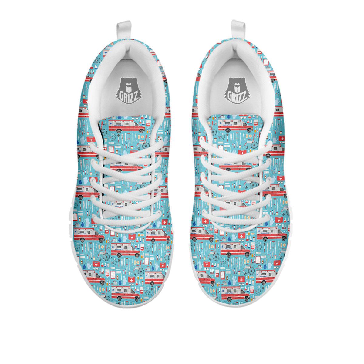 Paramedic EMS Print Pattern White Sneaker-grizzshop