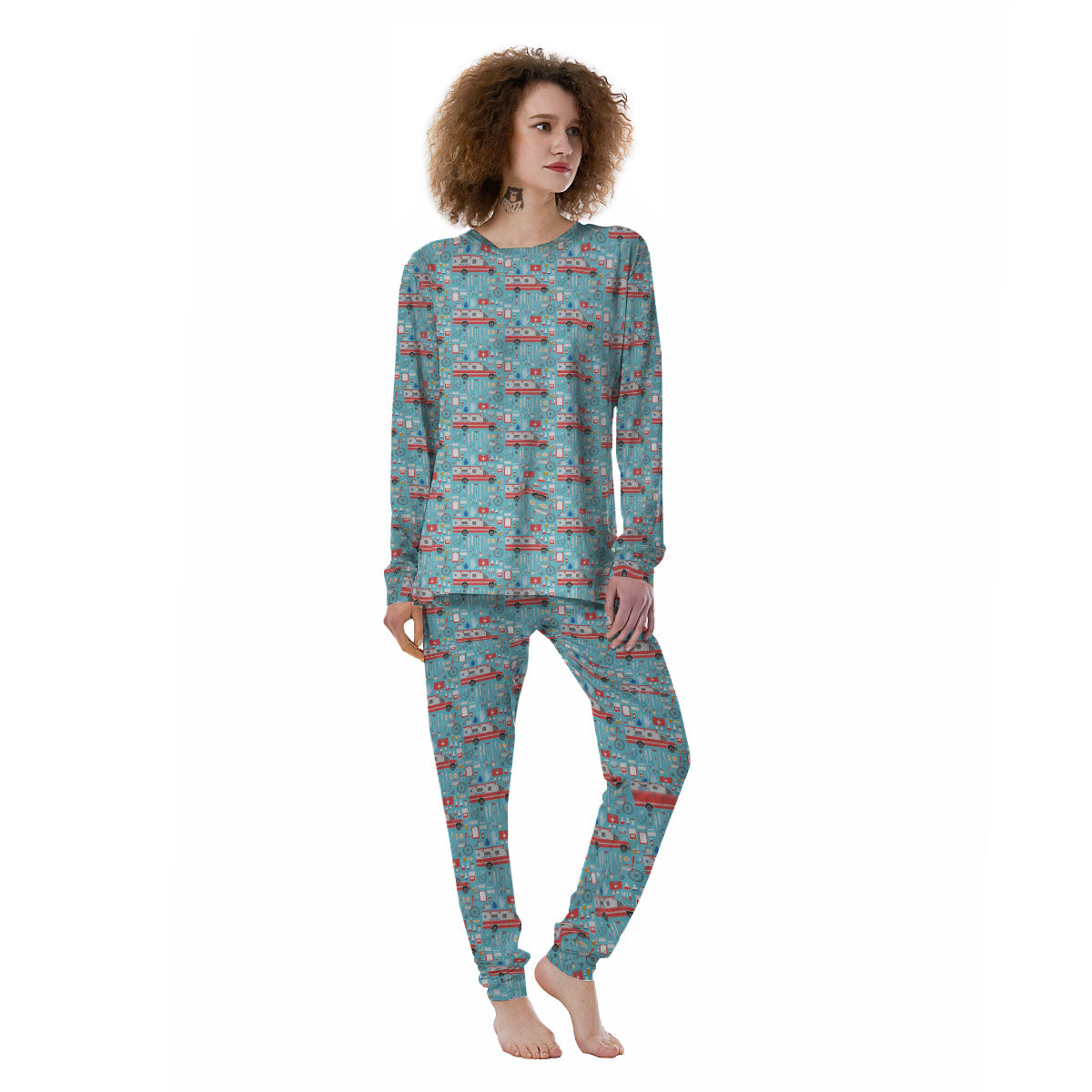 Paramedic EMS Print Pattern Women's Pajamas-grizzshop