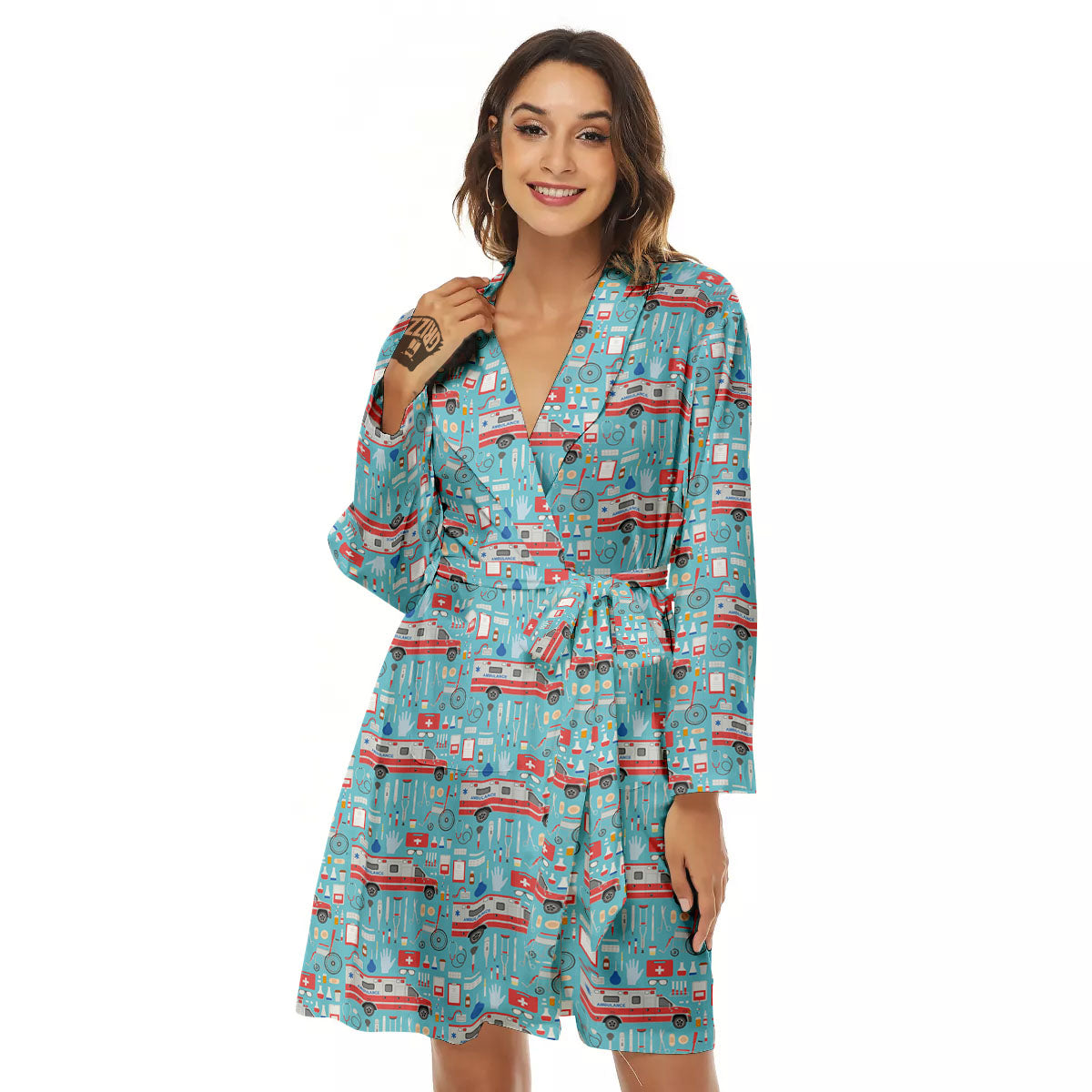 Paramedic EMS Print Pattern Women's Robe-grizzshop