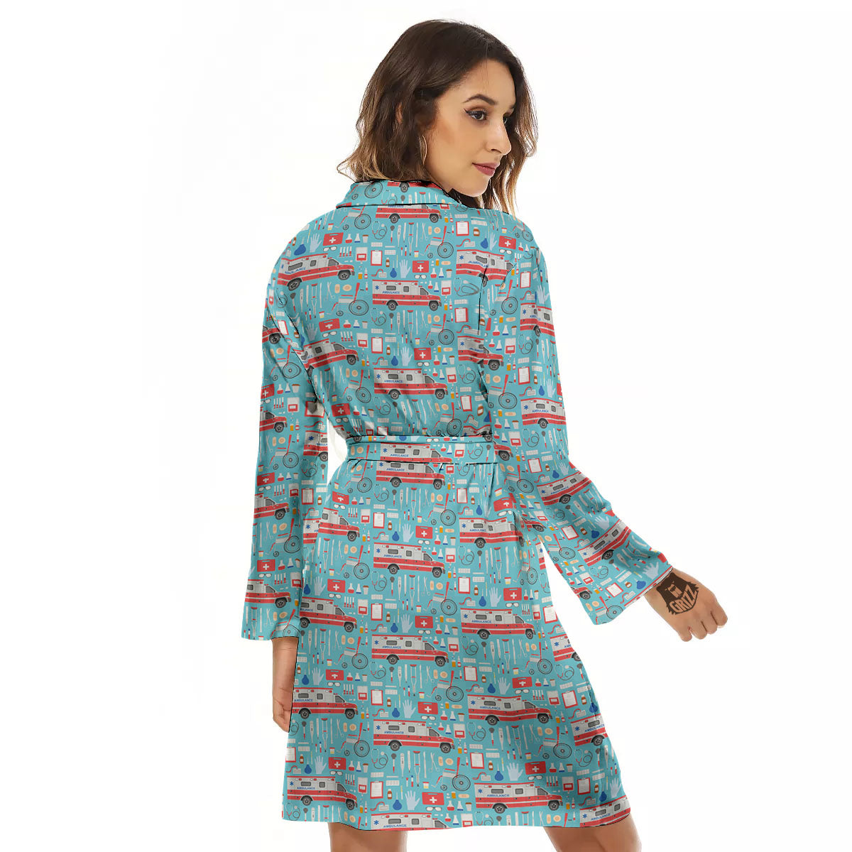 Paramedic EMS Print Pattern Women's Robe-grizzshop