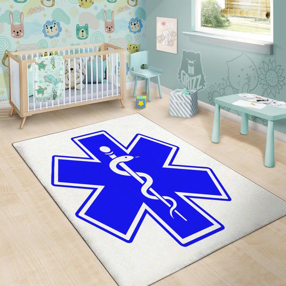 Paramedic Symbol The Star Of Life Print Floor Mat