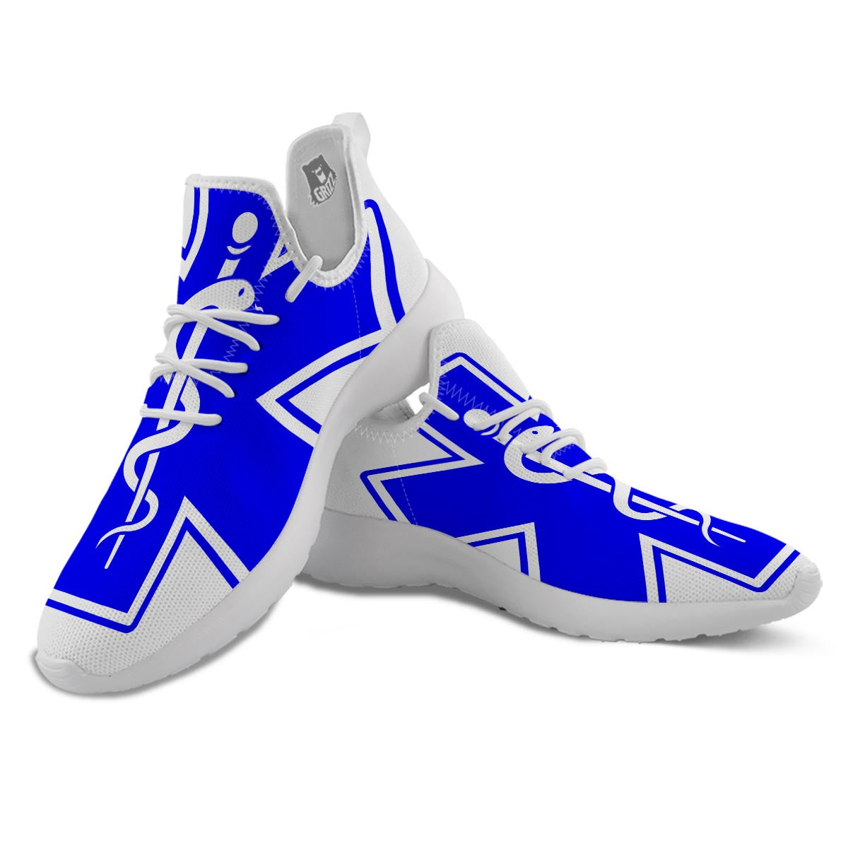 Paramedic Symbol The Star Of Life Print White Athletic Shoes-grizzshop