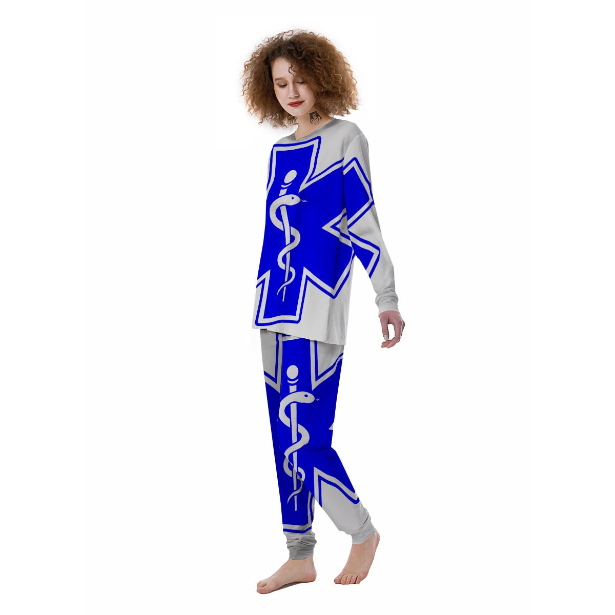 Paramedic Symbol The Star Of Life Print Women's Pajamas-grizzshop