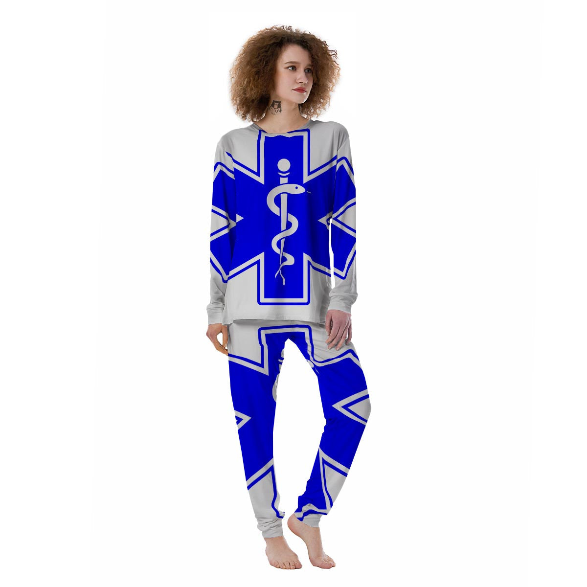 Paramedic Symbol The Star Of Life Print Women's Pajamas-grizzshop