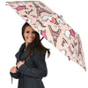 Paris Dog Pattern Print Automatic Foldable Umbrella-grizzshop