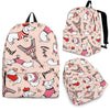 Paris Dog Pattern Print Backpack-grizzshop