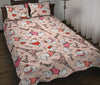 Paris Dog Pattern Print Bed Set Quilt-grizzshop