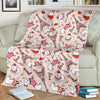 Paris Dog Pattern Print Blanket-grizzshop