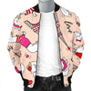 Paris Dog Pattern Print Men's Bomber Jacket-grizzshop