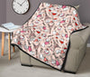 Paris Dog Pattern Print Quilt-grizzshop