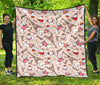 Paris Dog Pattern Print Quilt-grizzshop