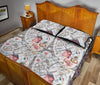 Paris France Pattern Print Bed Set Quilt-grizzshop
