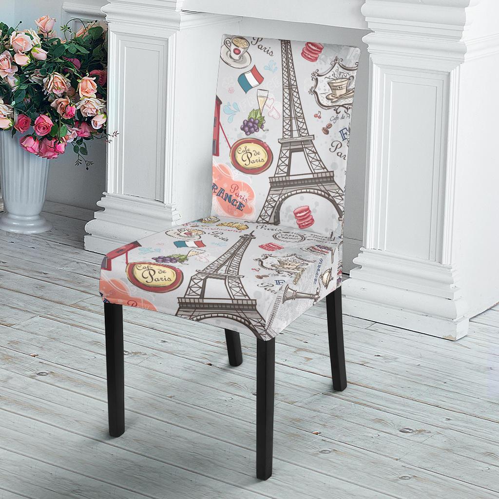 Paris France Pattern Print Chair Cover-grizzshop