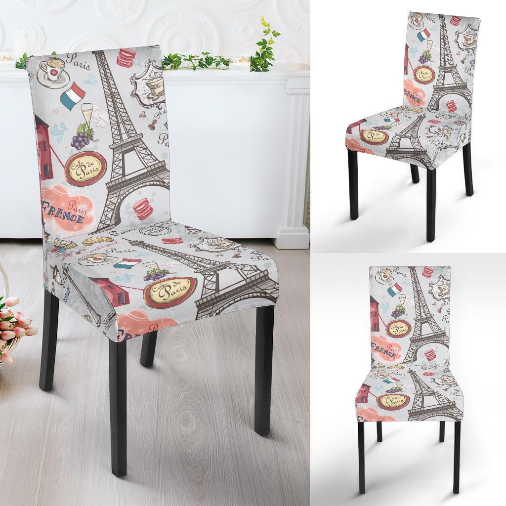 Paris France Pattern Print Chair Cover-grizzshop