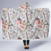 Paris France Pattern Print Hooded Blanket-grizzshop