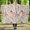 Paris France Pattern Print Hooded Blanket-grizzshop