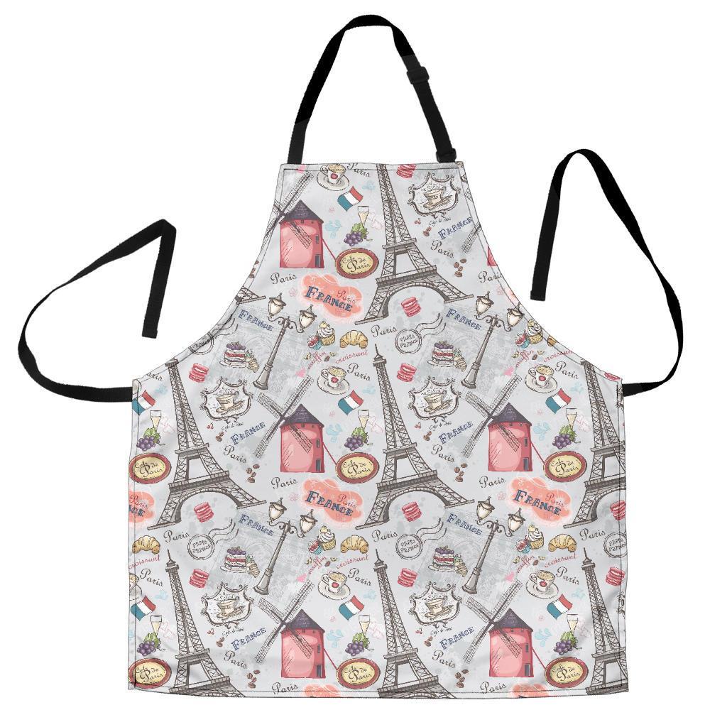 Paris France Pattern Print Men's Apron-grizzshop