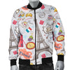 Paris France Pattern Print Men's Bomber Jacket-grizzshop