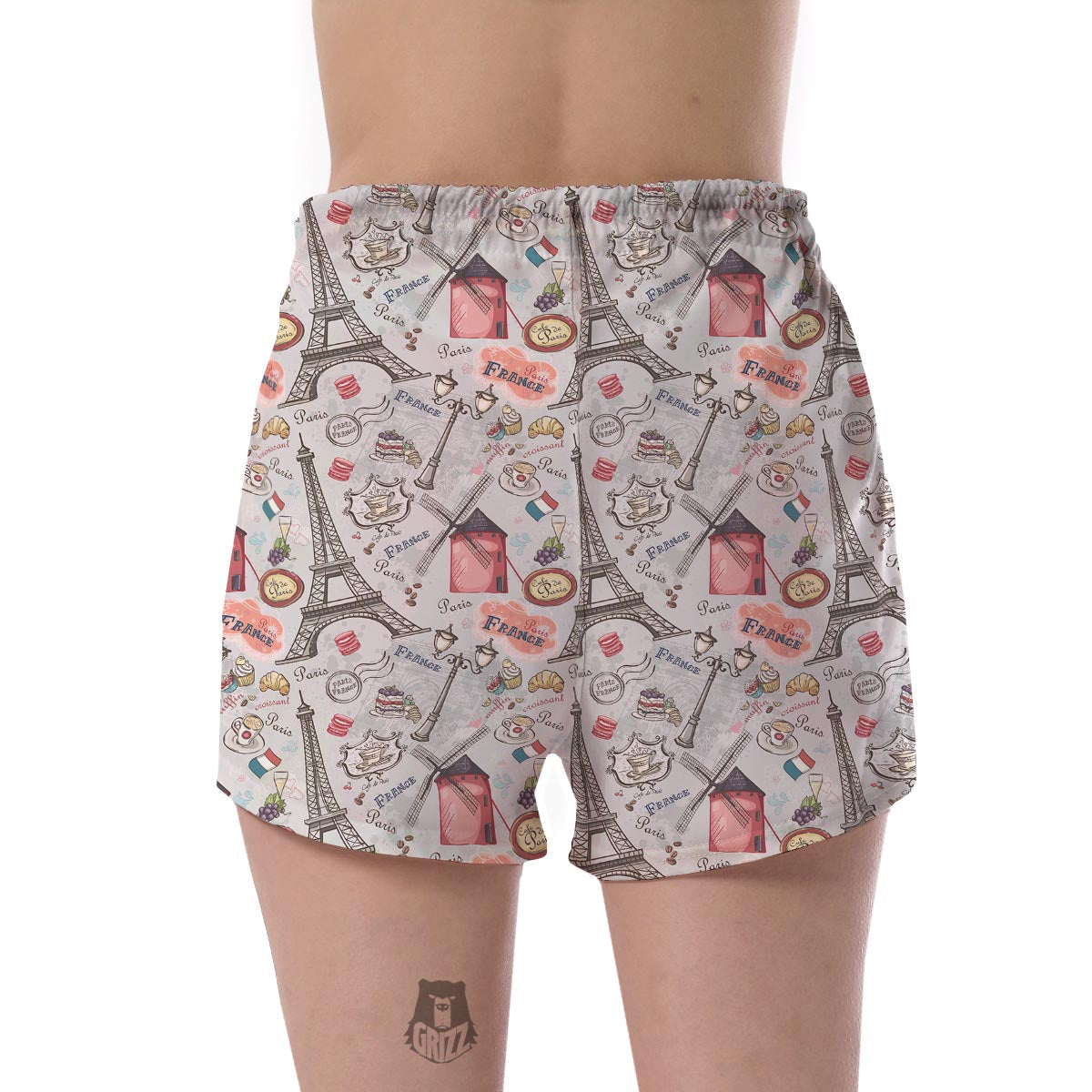 Paris France Pattern Print Women's Shorts-grizzshop