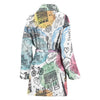 Paris France Print Pattern Women Long Robe-grizzshop