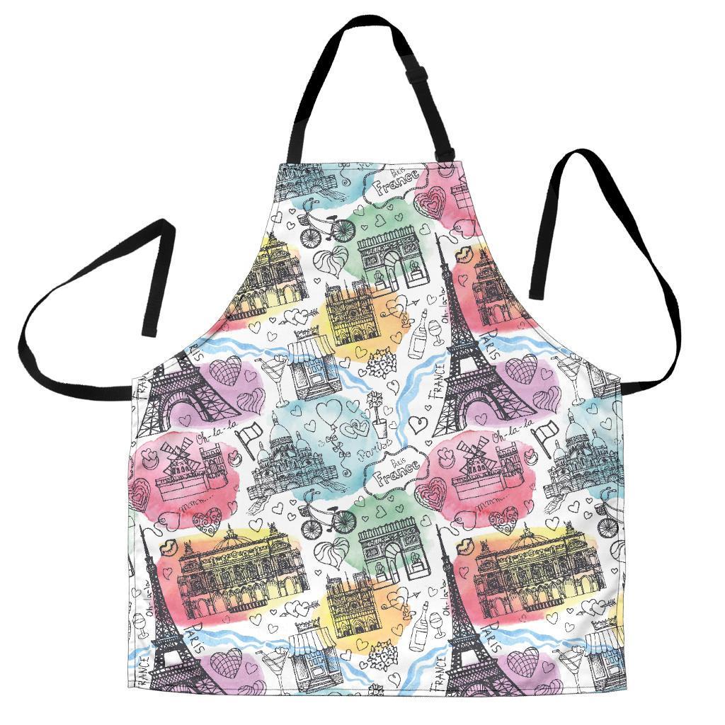 Paris France Print Pattern Women's Apron-grizzshop