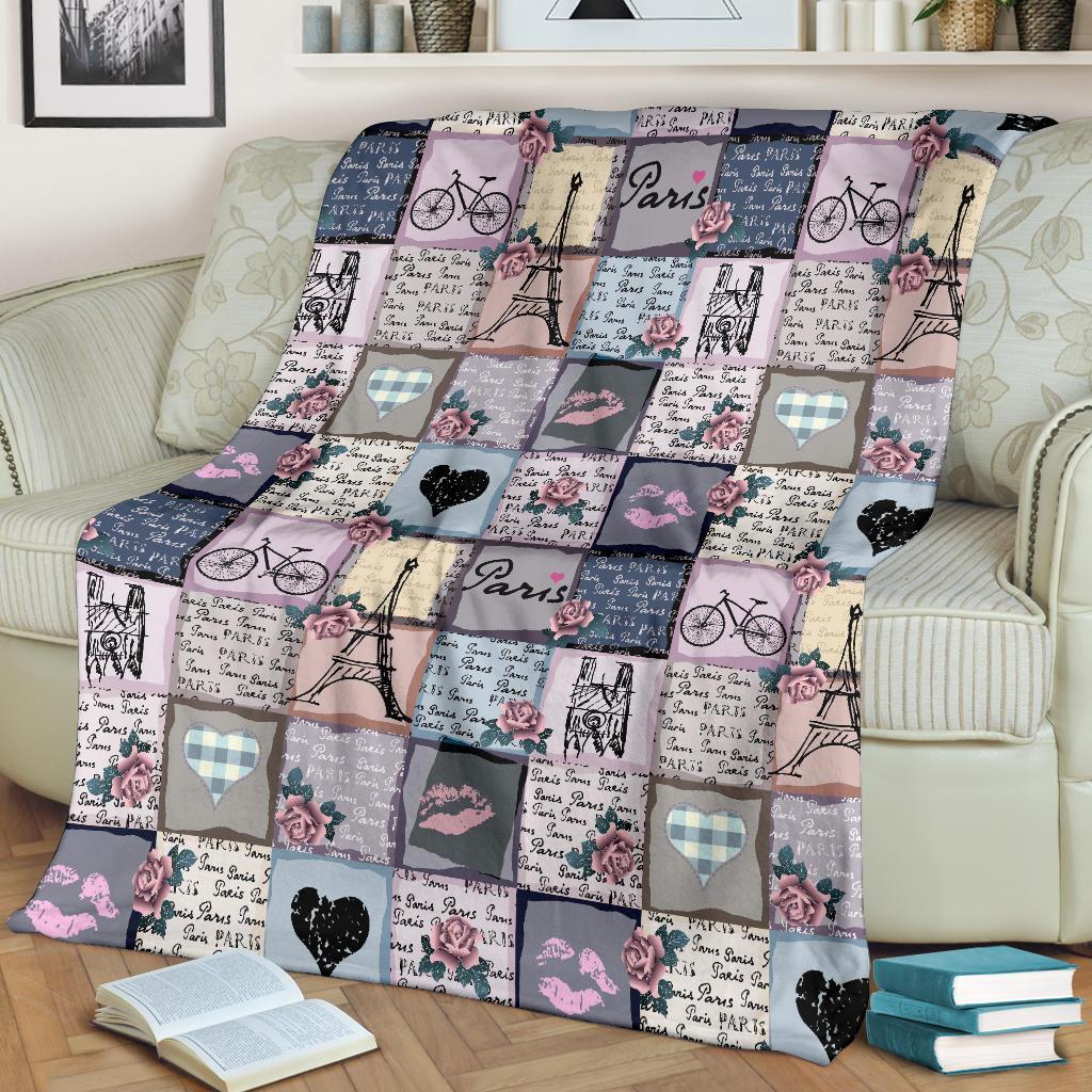 Paris Pattern Print Blanket-grizzshop