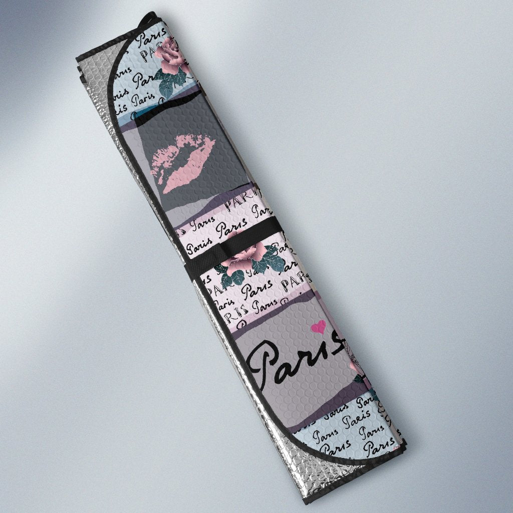 Paris Pattern Print Car Sun Shade-grizzshop