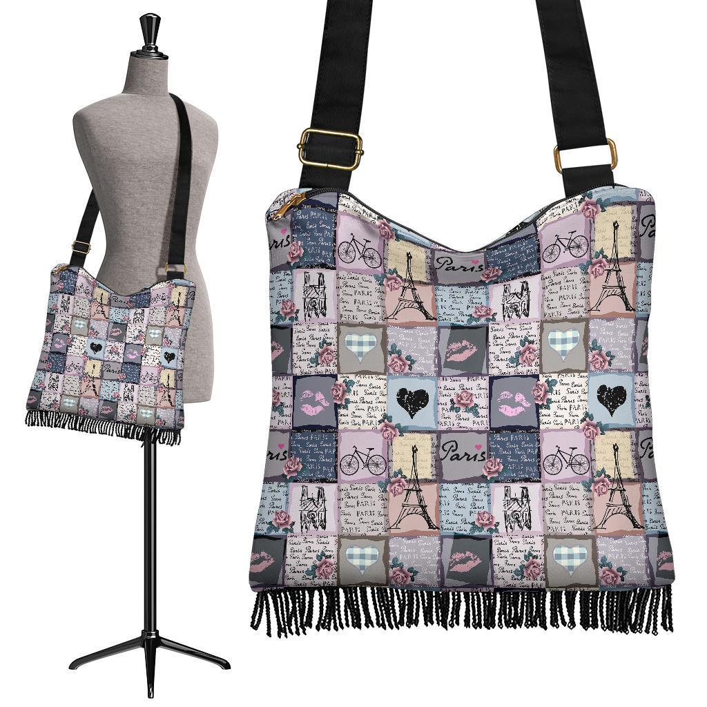 Paris Pattern Print Crossbody bags-grizzshop