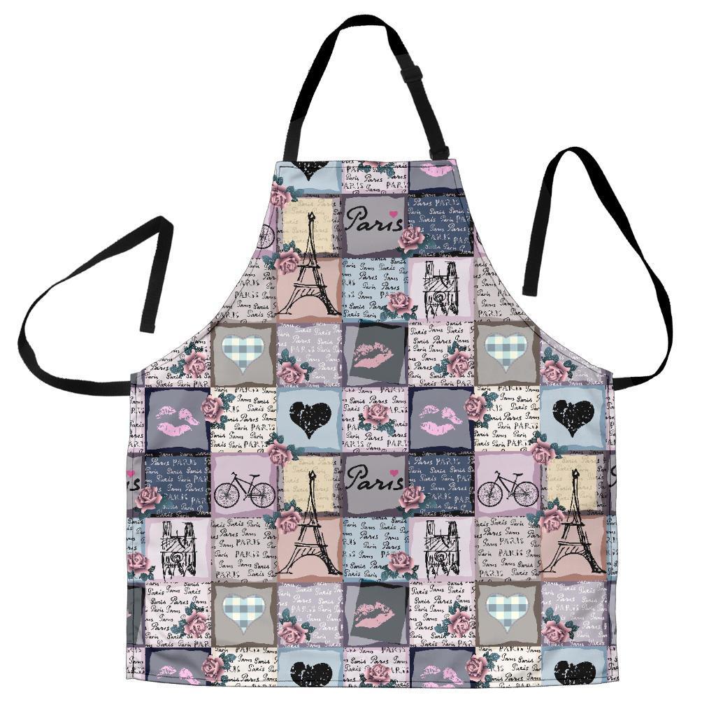 Paris Pattern Print Men's Apron-grizzshop