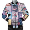 Paris Pattern Print Men's Bomber Jacket-grizzshop