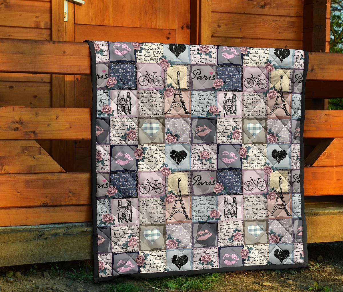 Paris Pattern Print Quilt-grizzshop