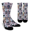 Paris Pattern Print Unisex Crew Socks-grizzshop