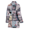 Paris Pattern Print Women Long Robe-grizzshop