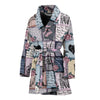 Paris Pattern Print Women Long Robe-grizzshop