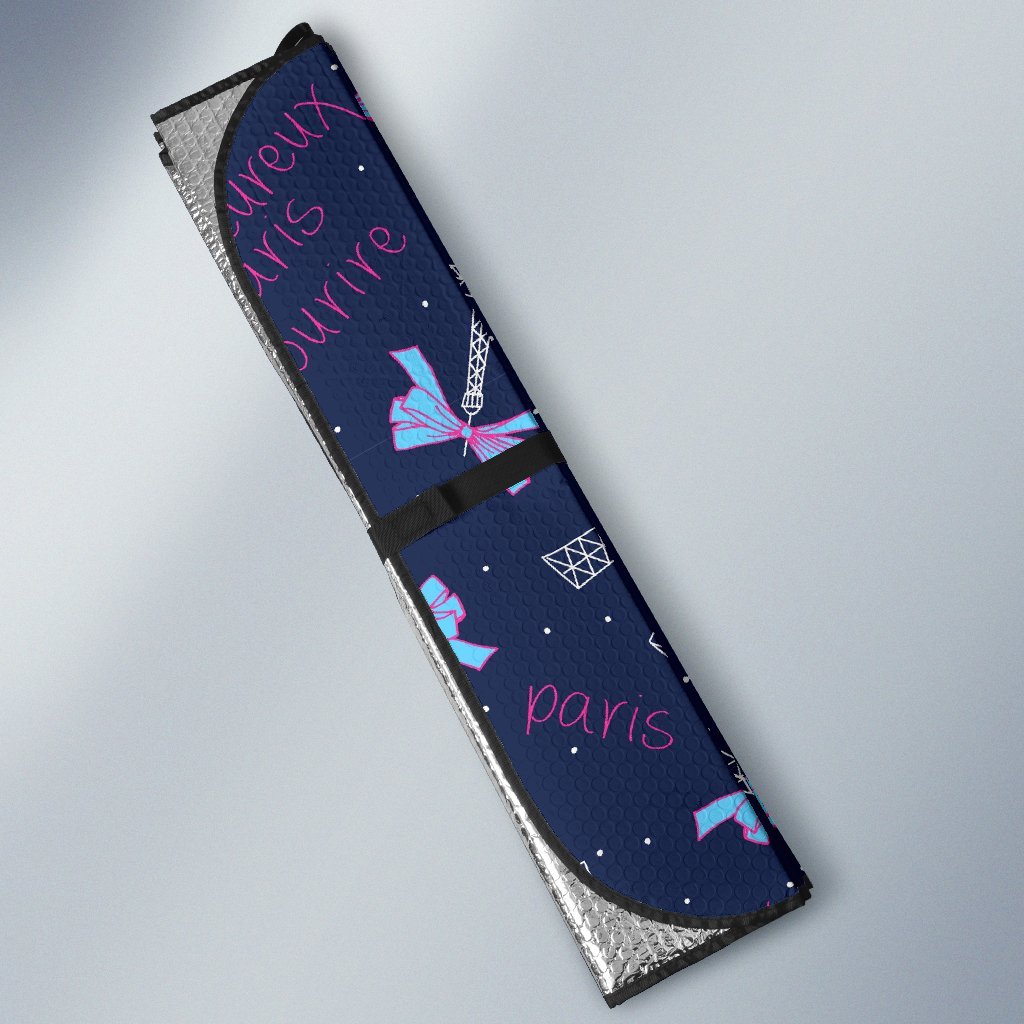 Paris Print Pattern Car Sun Shade-grizzshop