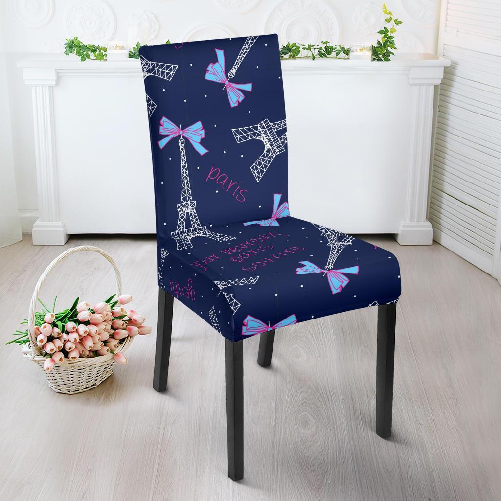 Paris Print Pattern Chair Cover-grizzshop