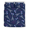 Paris Print Pattern Duvet Cover Bedding Set-grizzshop