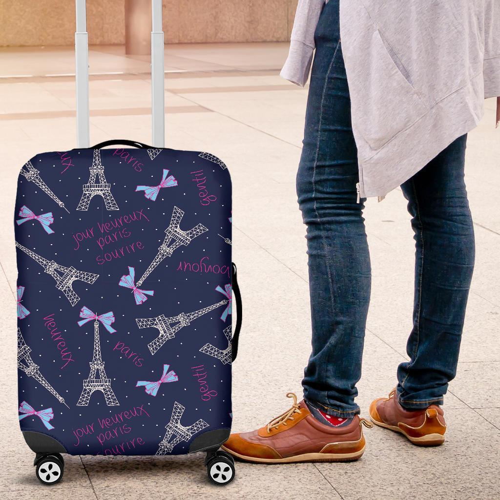 Paris Print Pattern Luggage Cover Protector-grizzshop