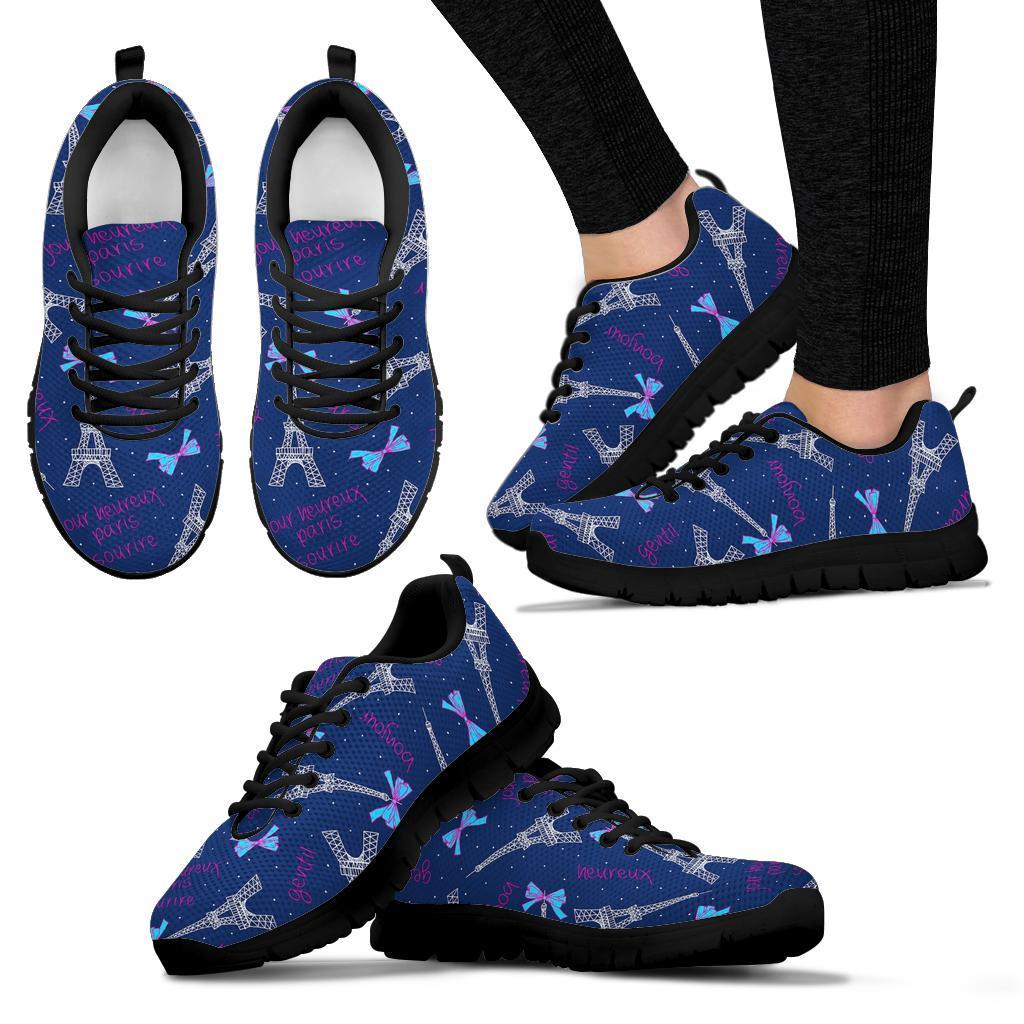 Paris Print Pattern Sneaker Shoes For Men Women-grizzshop