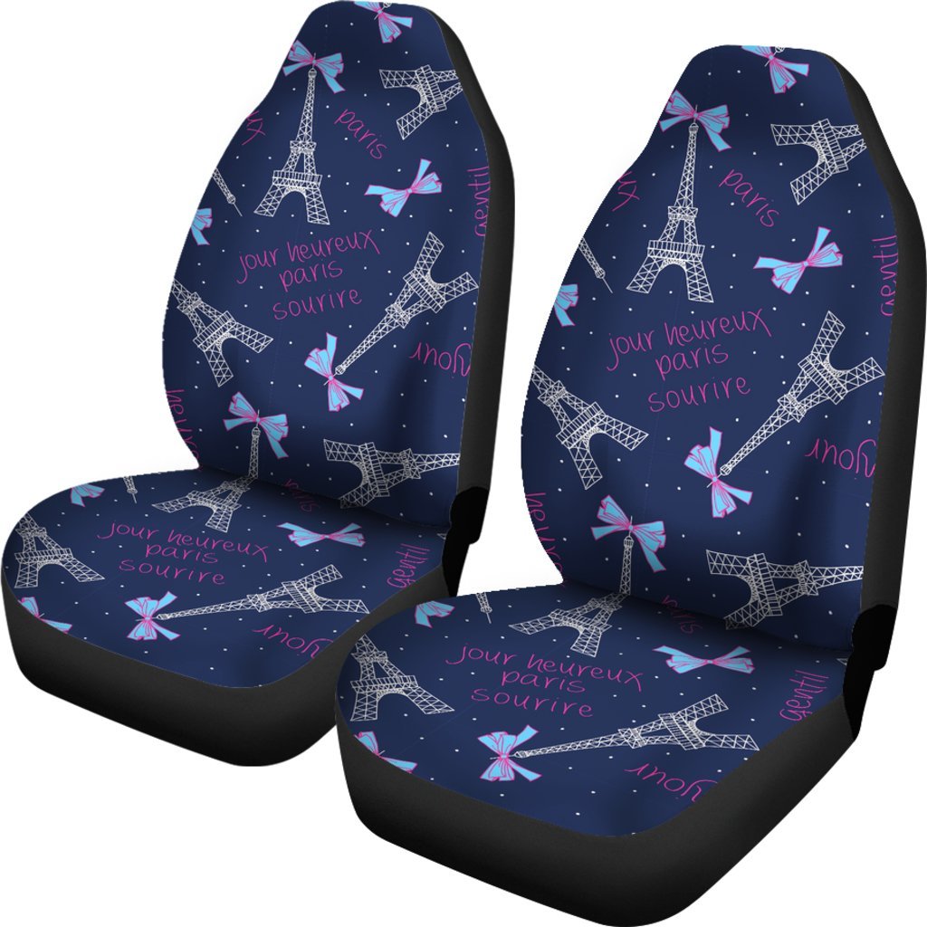 Paris Print Pattern Universal Fit Car Seat Covers-grizzshop